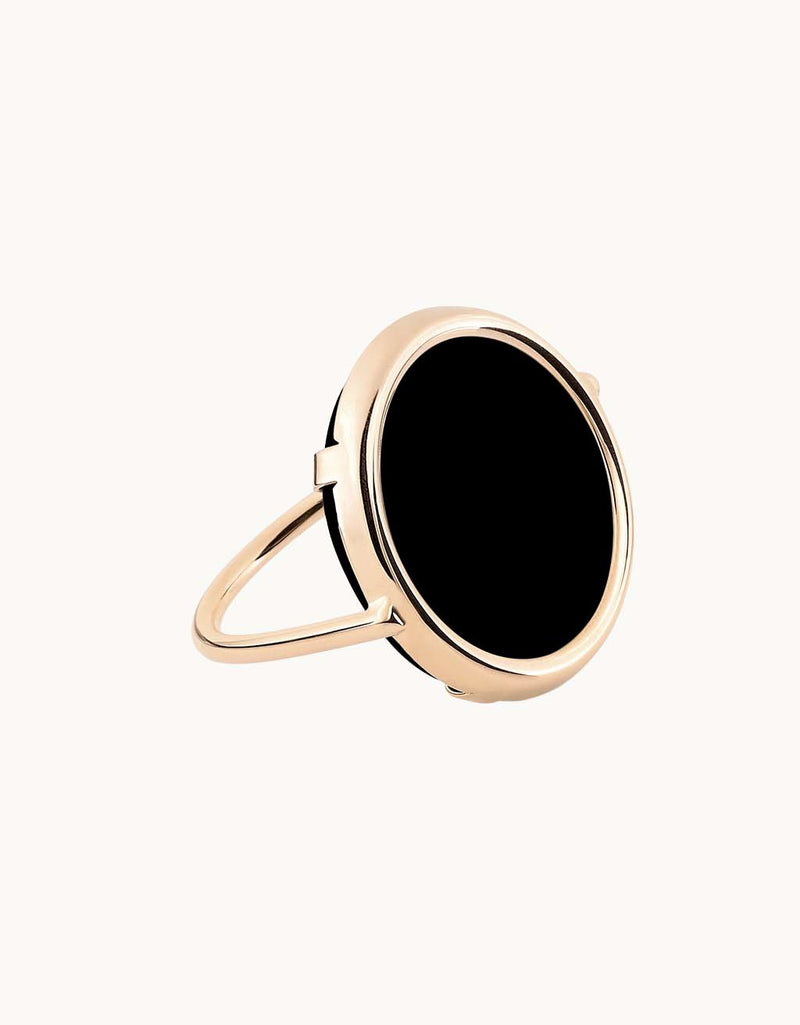 Ginette NY Black Onyx Disc Ring