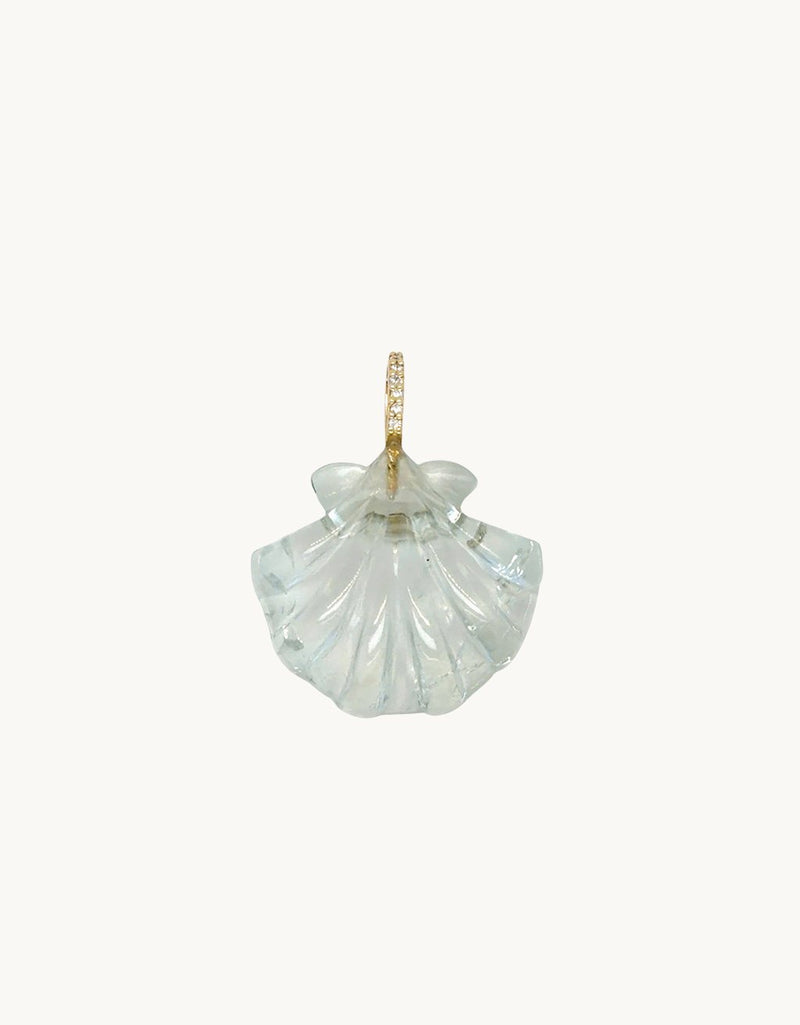 Kate Collins Green Amethyst Scallop Shell Pendant