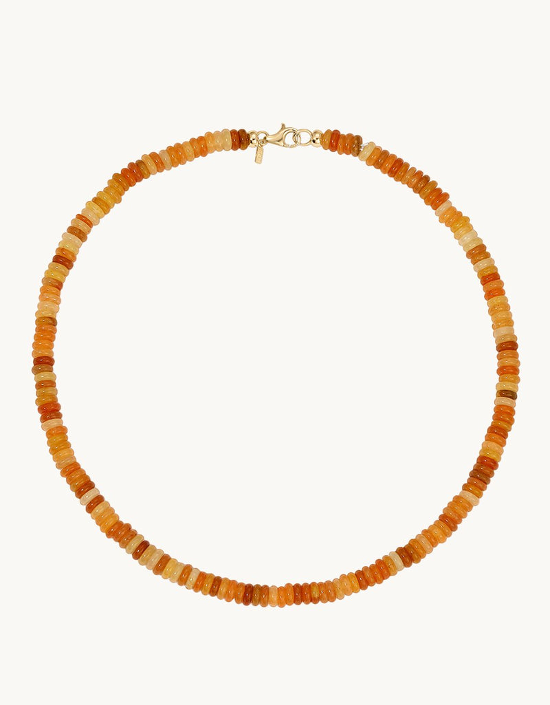 EF Collection Amber Aventurine Rondelle Bead Necklace