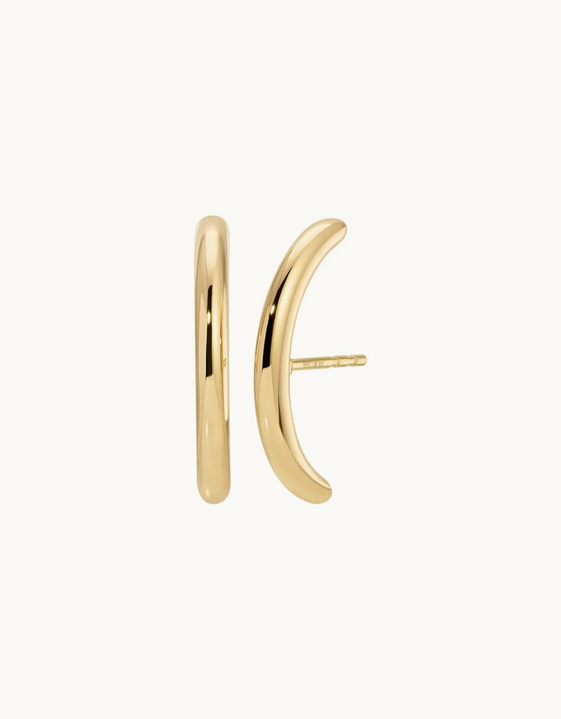 EF Collection Gold Cuffed Stud Earrings