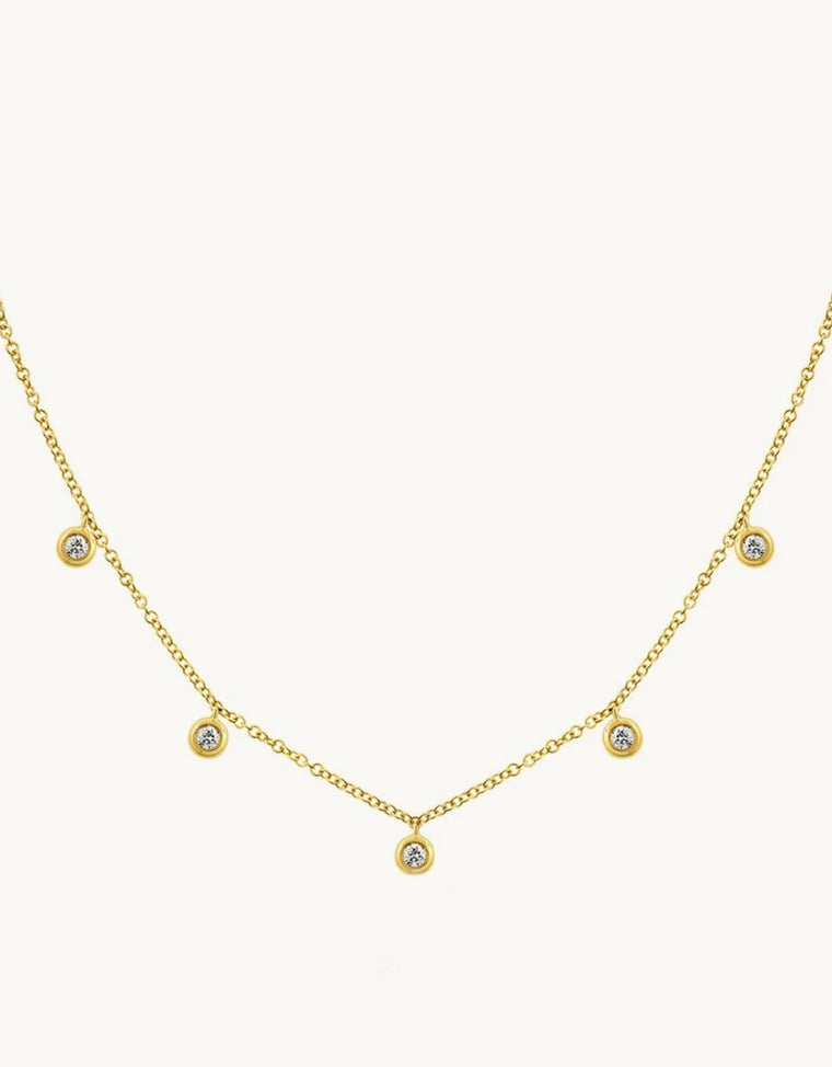 EF Collection 5 Diamond Bezel Choker Necklace