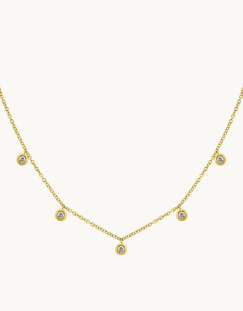EF Collection 5 Diamond Bezel Choker Necklace