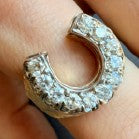 3GOG TS Vintage 14K white and yellow gold .55ctw diamond horseshoe ring MANUAL ADD
