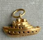 3GOG TS Vintage 14K red enamel 'bon voyage' ship charm MANUAL ADD