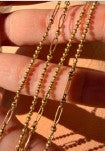 3GOG TS Vintage yellow 18K ball and oval link chain, 34 inch MANUAL ADD